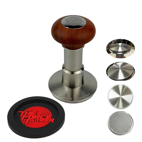 Clean 58.35mm TRI Dis Set Reddish Brown Wooden Jellyfish Handle Coffee Tamper User-Friendly