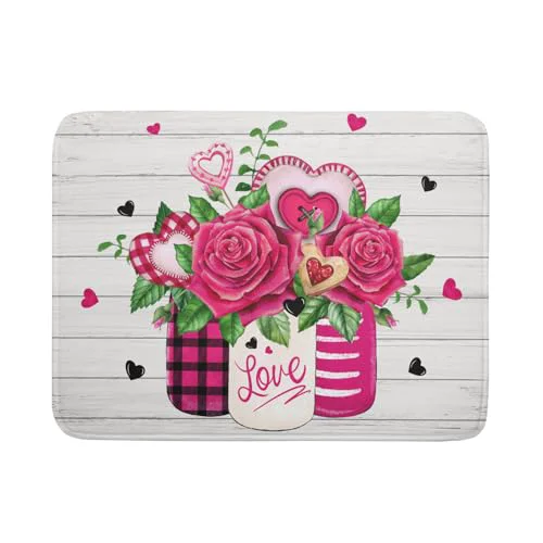 Consistent Valentine’s Day Rose Flower Dish Drying Mat for Kitchen Counter Stylish