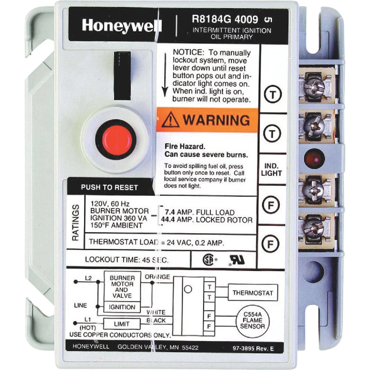 Advanced Resideo 4 In. x 4 In. Oil Burner Control Prestigious