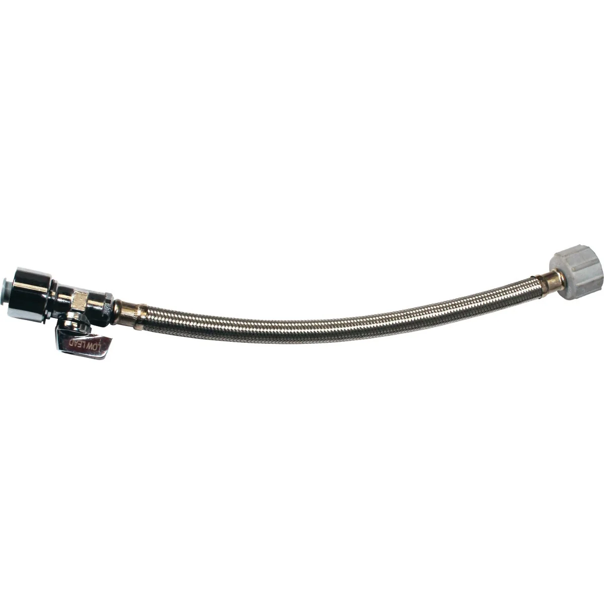 Genuine Keeney 5 8 In. x 12 In. Stainless Steel Quick Lock Toilet Supply Tube with Straight Quarter Turn Valve Excellent