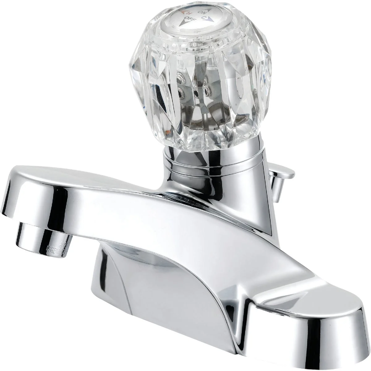 Green Home Impressions Chrome 1-Handle Knob 4 In. Centerset Bathroom Faucet with Pop-Up Specialty