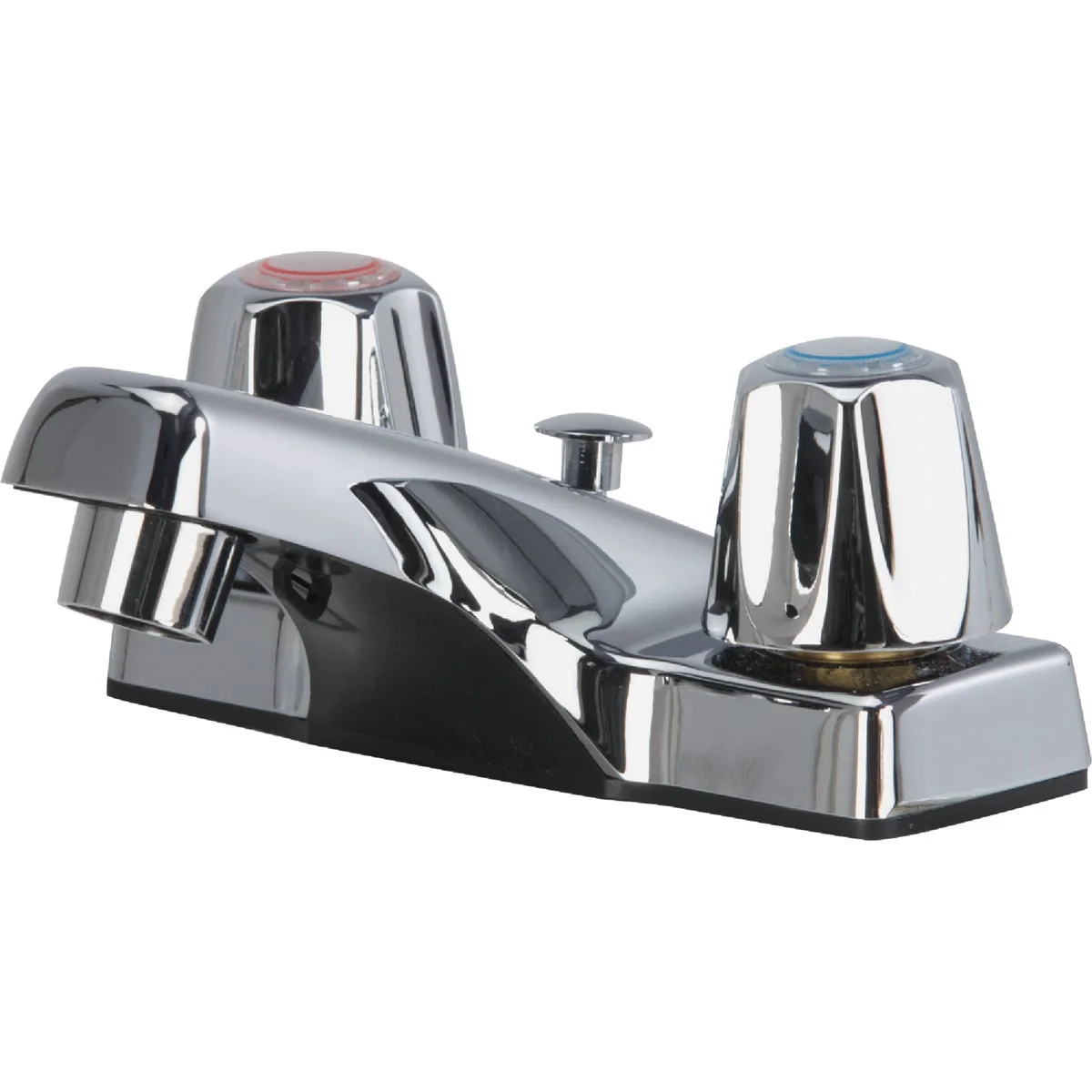 Excellent Home Impressions Chrome 2-Handle Knob 4 In. Centerset Bathroom Faucet with Pop-Up Authentic