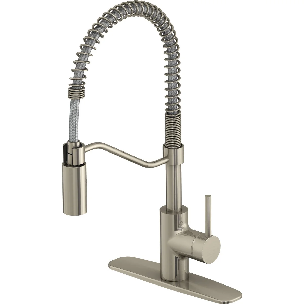 Optimized Home Impressions Single Handle Lever Commercial Pull-Down Kitchen Faucet Brushed Nickel Trusted