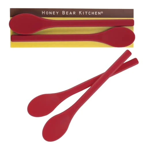 Comfortable Silicone Stirring Spoon 2 Count Solid