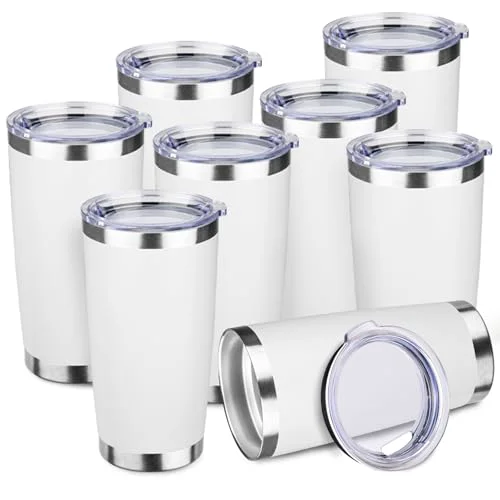 Smooth 8 Pack 20oz Stainless Steel Travel Coffee Tumbler Innovative