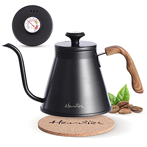 Recyclable Gooseneck Kettle with Thermometer for Pour Over Coffee and Tea Detailed