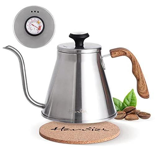 Reusable Gooseneck Kettle with Thermometer for Pour Over Coffee and Tea Original Design
