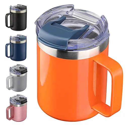 High-End 12oz Insulated Travel Coffee Mug with Handle Flexible