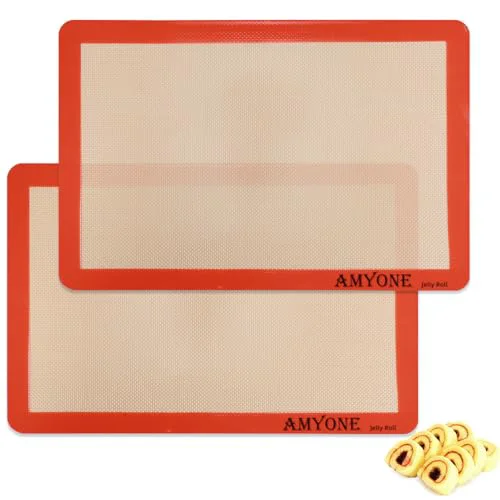 Smooth Silicone Baking Mats for 10×15 Jelly Roll Pan 2 Count Organic