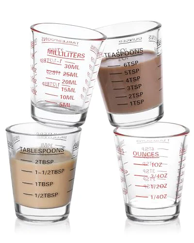 Smart Shot Glass Measuring Cup Set 4 Count Refined