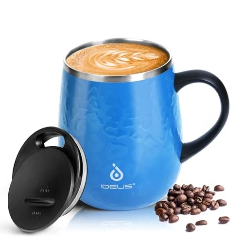 Excellent 16 oz Insulated Coffee Mug with Lid and Handle Green