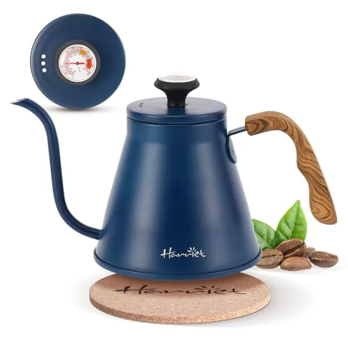 Sophisticated Gooseneck Kettle with Thermometer for Pour Over Coffee and Tea Organic
