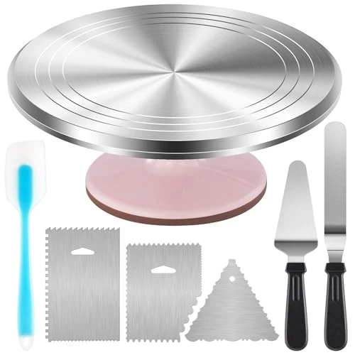 Fast Aluminum Cake Stand Turntable Set for Decorating Baking Kit Superior