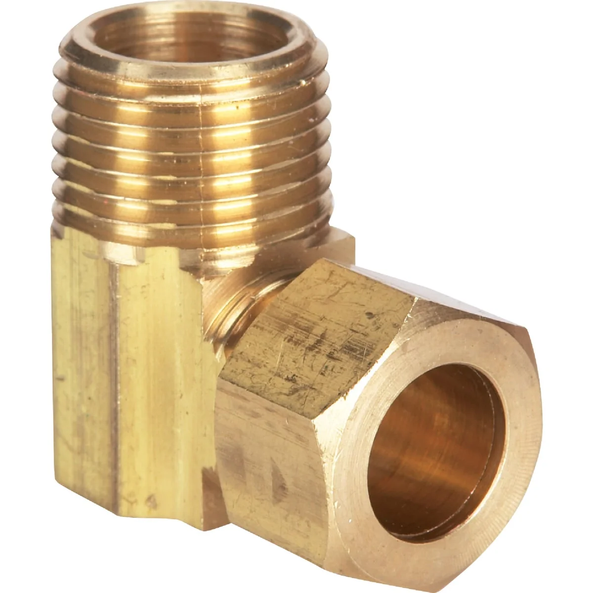 Elite Do it 1 2 In. x 1 2 In. Male 90 Deg. Low Lead Compression Brass Elbow 1 4 Bend Green