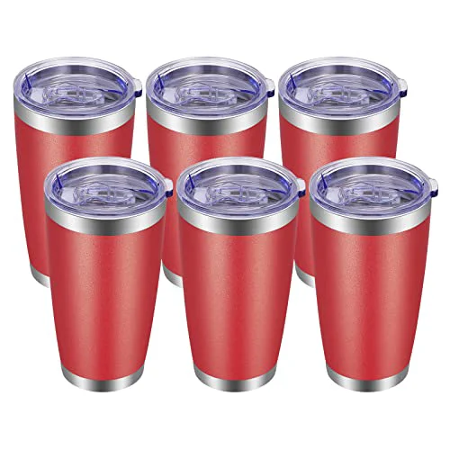 Certified 20oz Tumbler with Lid and Straw Stainless Steel Tumbler Cup Bulk Vacuum Insulated Double Wall Travel Coffee Mug Powder Coated Coffee Cup 6 Count Proven