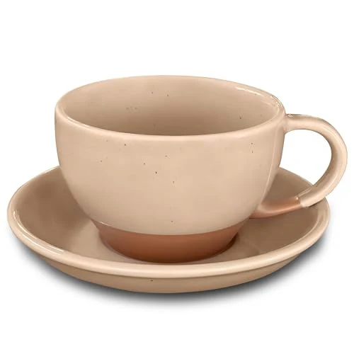 Clean Mora Ceramic Latte Art Mug With Saucer Prestigious