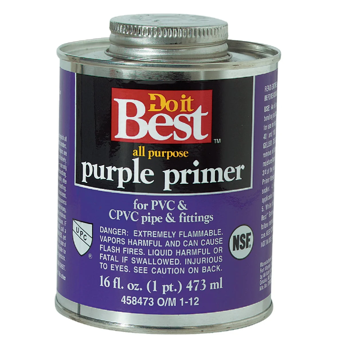 Outstanding Do it 16 Oz. Purple Pipe and Fitting Primer for PVC CPVC High-Grade