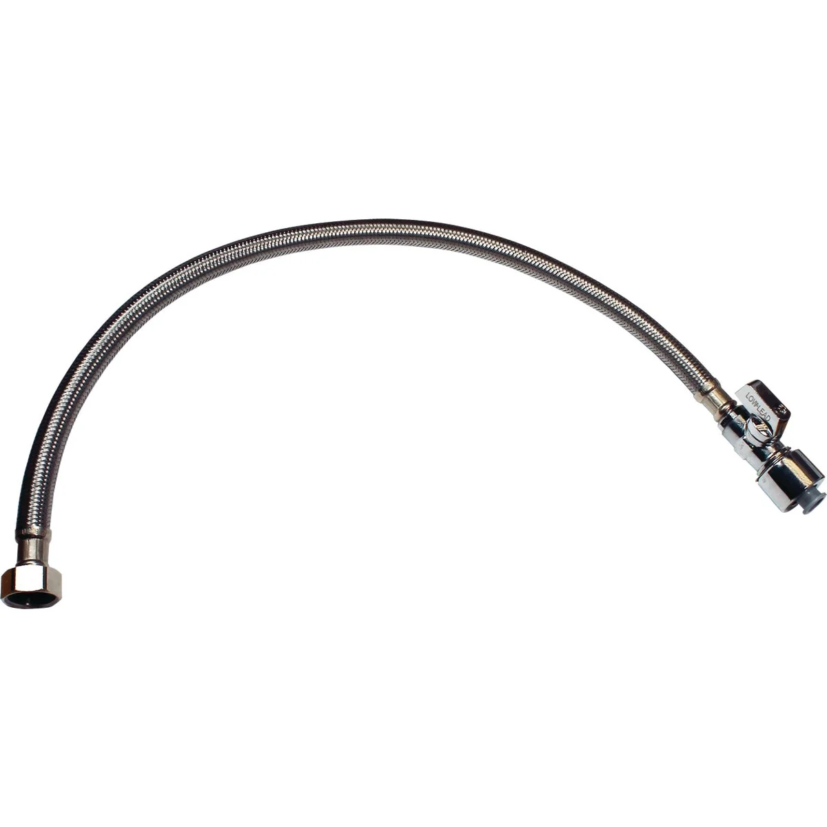 World-Class Keeney 5 8 In. x 20 In. Stainless Steel Quick Lock Toilet Supply Tube with Straight Quarter Turn Valve Minimalist