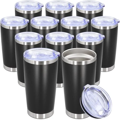 Exceptional 20oz Tumbler Stainless Steel Tumbler Coffee Tumbler with Lid Black Functional