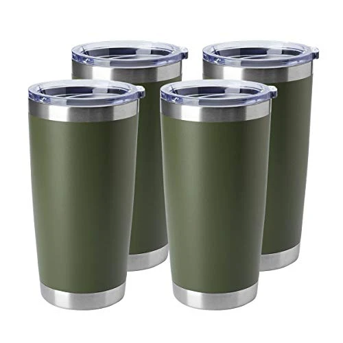 Easy-to-Use 20oz Stainless Steel Tumblers Bulk 4 Count Solid
