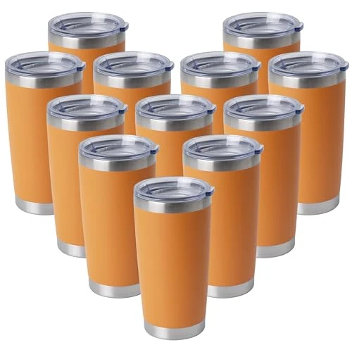 Smooth 20oz Stainless Steel Tumblers Bulk 12 Count Exceptional