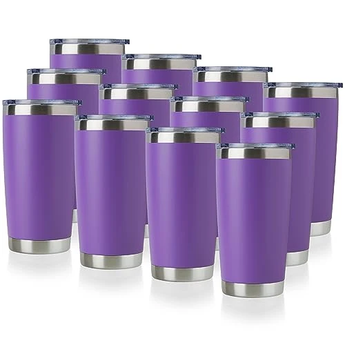 Contemporary 20oz Stainless Steel Tumbler Bulk with Lid 12 Count Verified