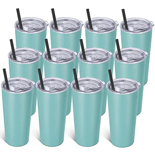 High-Grade 20oz Tumbler Bulk with Lid and Straw 12 Pack 12 Count First-Class