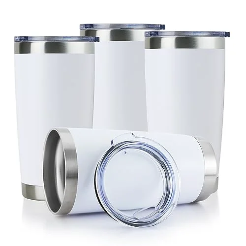 Fast 20oz Stainless Steel Tumbler Bulk with Lid 4 Count Eco-Friendly
