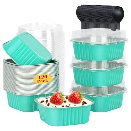 High-Quality 120 Pack 10oz Mini Cake Pans with Lids and Spoons for Bake Responsible