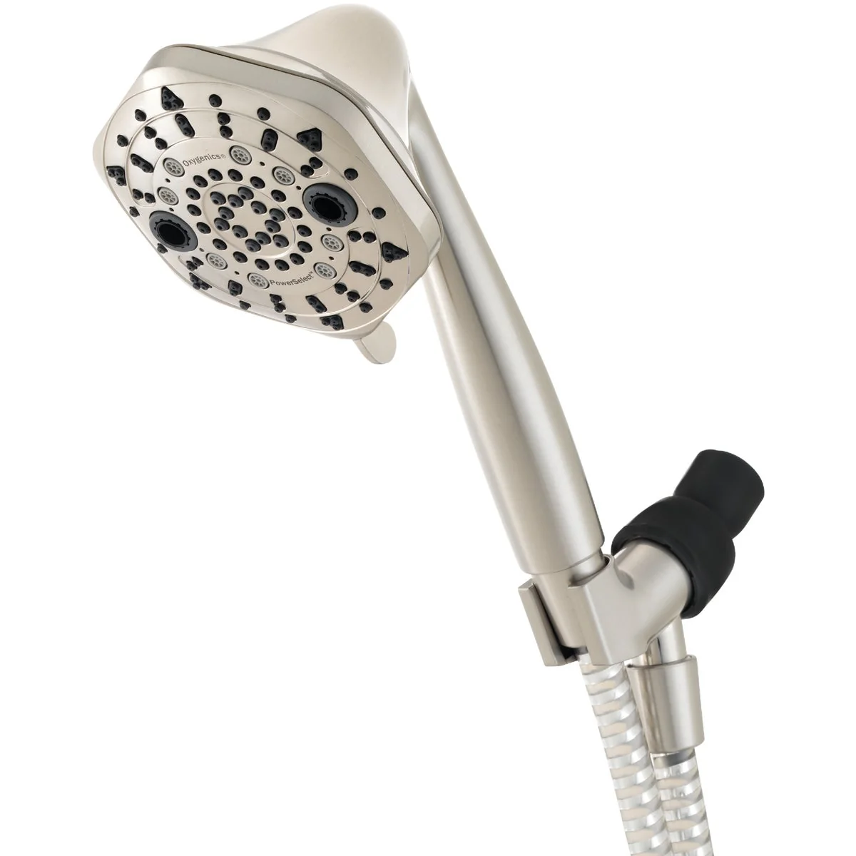 Versatile Oxygenics PowerSelect 7-Spray 1.75 GPM Handheld Shower Brushed Nickel Superior