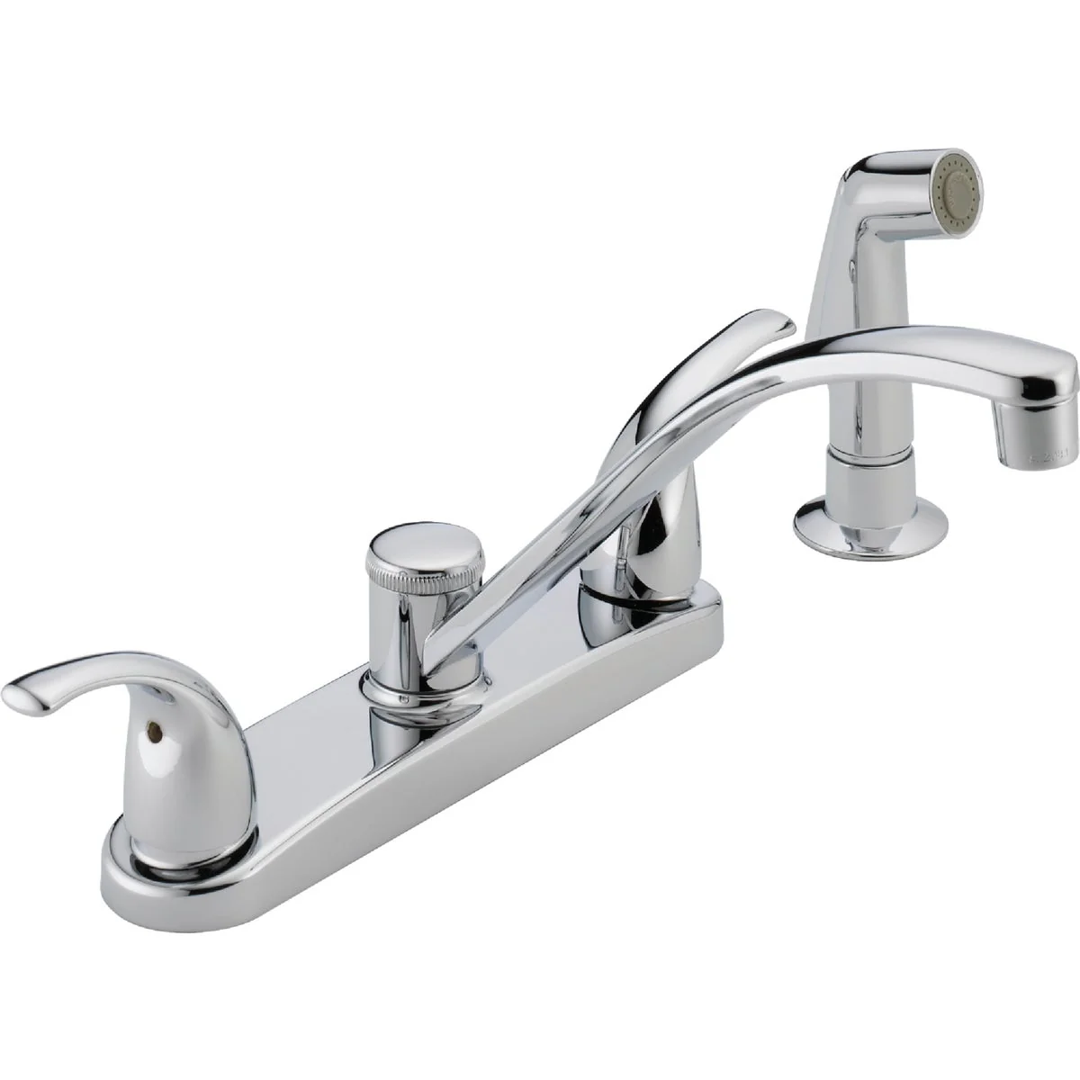 Verified Peerless Dual Handle Lever Kitchen Faucet with Side Spray Chrome Original
