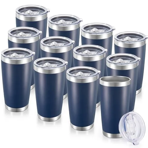 Dependable 20 oz Tumblers Bulk Stainless Steel Tumbler with Lid 12 Count Sustainable