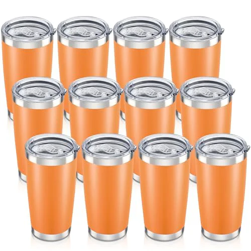 Professional 20 oz Tumbler with Lid Stainless Steel Insulated Tumblers Bulk Cups Mug 12 Count Long-Lasting