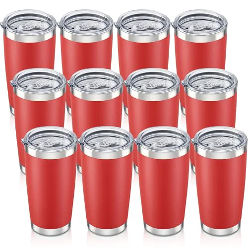 Eco-Friendly 20 oz Tumbler with Lid Stainless Steel Insulated Tumblers Bulk Cups Mug 12 Count Selected