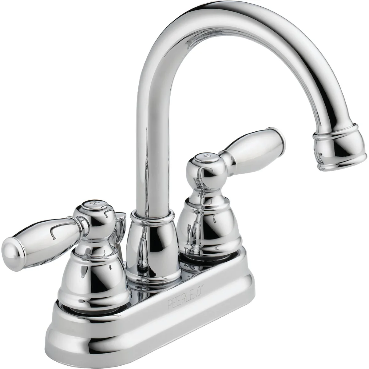 Solid Peerless Apex Chrome 2-Handle Lever 4 In. Centerset Bathroom Faucet with Pop-Up Elegant