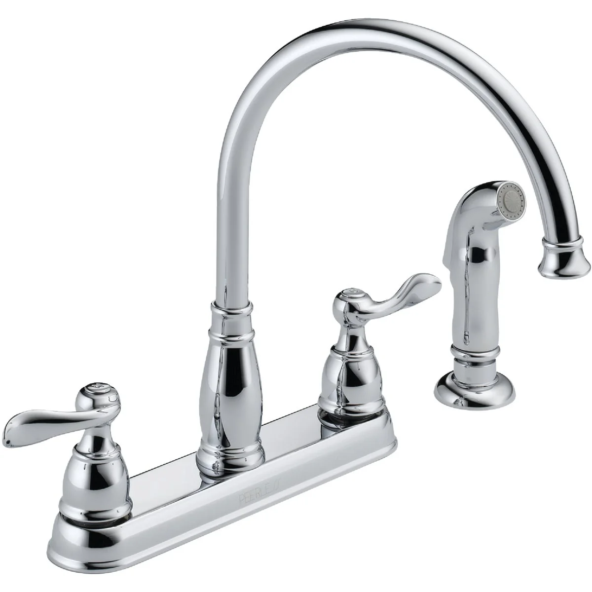 Powerful Delta Windemere Dual Handle Lever Kitchen Faucet with Side Spray Chrome Fine