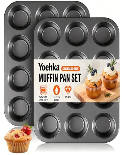 Easy-to-Use 2 Pack Muffin Pan for Baking 2 Count Recyclable