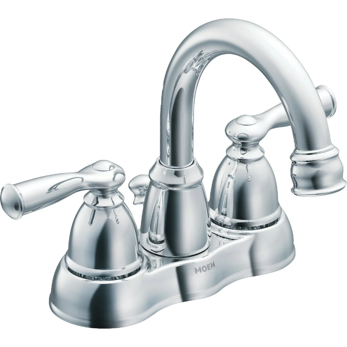 Soft Moen Banbury Chrome 2-Handle Lever 4 In. Centerset Hi-Arc Bathroom Faucet with Pop-Up Comfortable