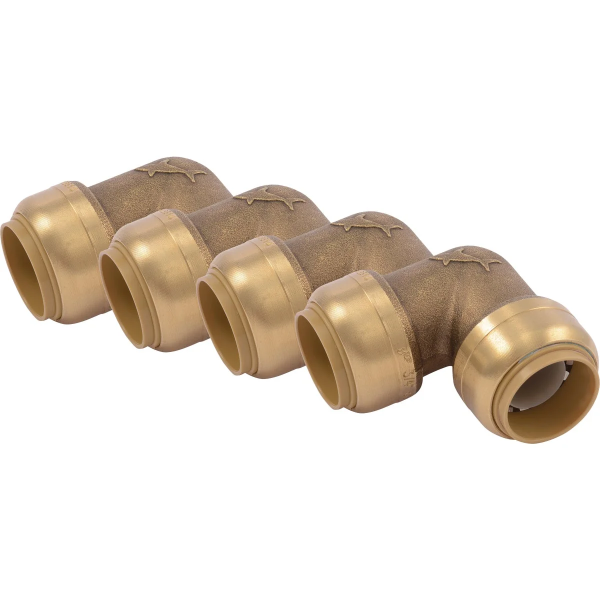 Authentic SharkBite 3 4 In. x 3 4 In. 90 Deg. Push-to-Connect Brass Elbow 1 4 Bend 4-Pack Convenient