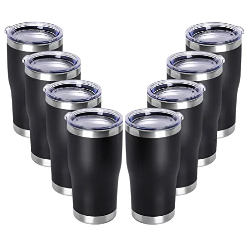 Unique 20oz Tumbler with Lid Stainless Steel Tumblers Bulk 8 Count Breathable
