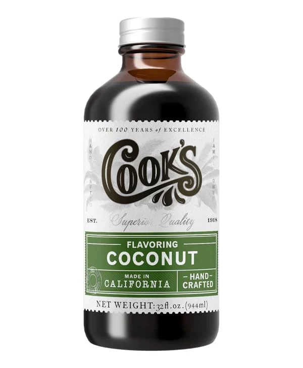 Premium Coconut Flavoring for Cakes 32 Fl Oz Green