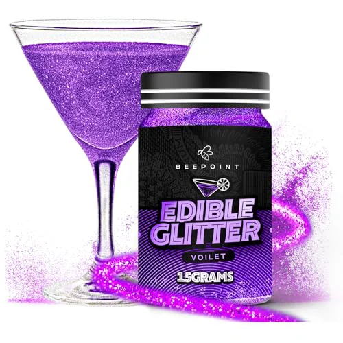 Contemporary Violet Edible Glitter for Drinks 15g Soft