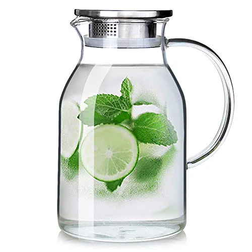 Advanced 68OZ Glass Pitcher with Lid and Spout Carefully Designed