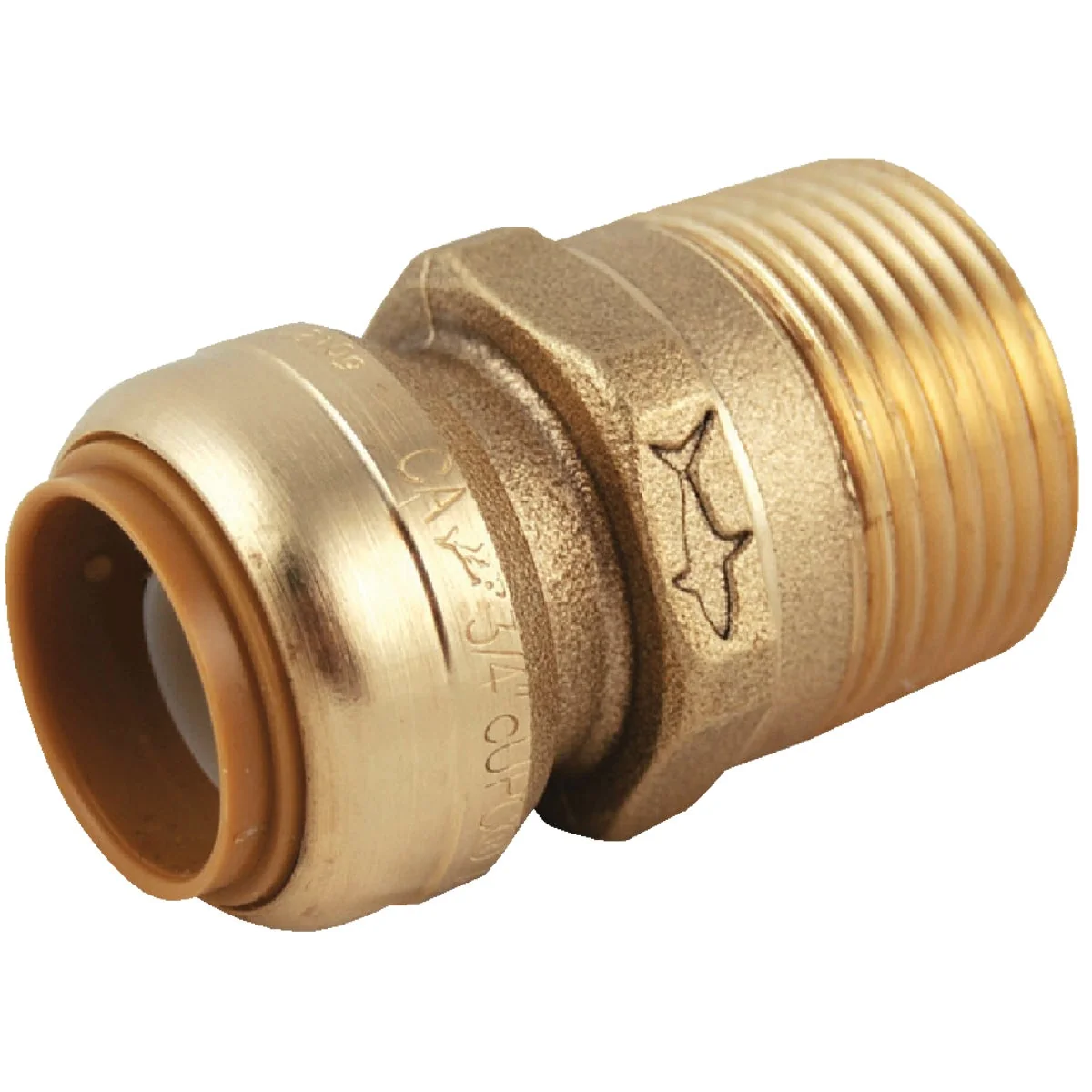 Environmentally Friendly SharkBite 1 In. x 3 4 In. MNPT Reducing Brass Push-to-Connect Male Adapter Enhanced
