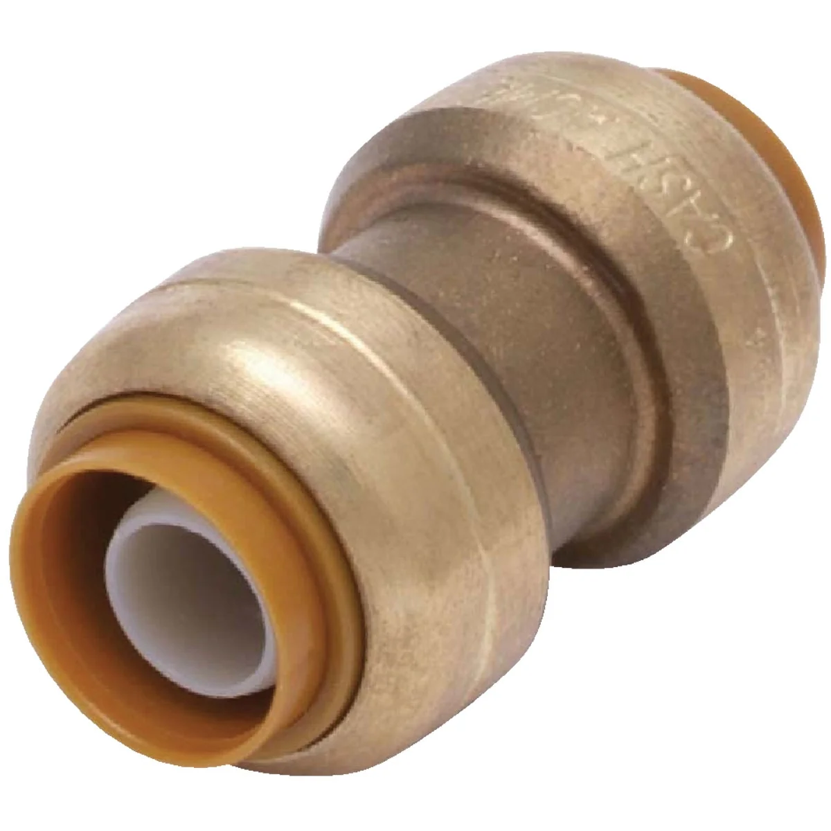 Clean SharkBite 1 In. Push-to-Connect Straight Brass Coupling Efficient