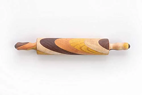 Original Amish Handmade Multi Wood Rolling Pin Contemporary