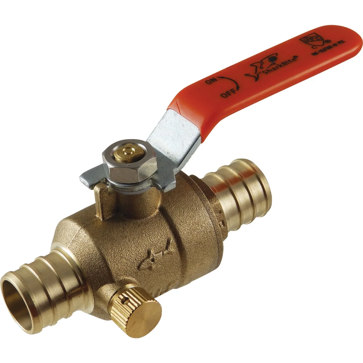 Durable SharkBite 1 2 In. Brass Barb Ball Valve with Drain Premium