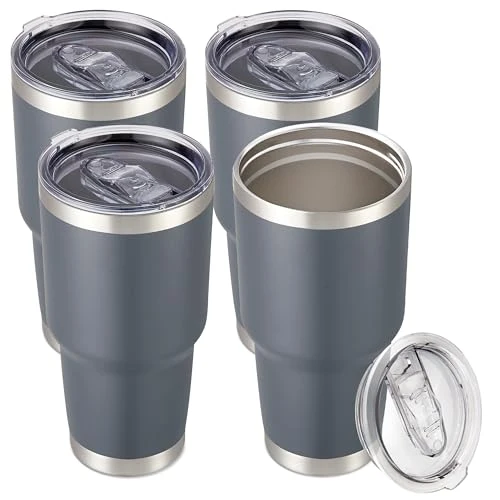 Exceptional 30 oz Tumbler with Lid Stainless Steel Tumblers Bulk 4 Count Prestigious