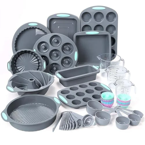 Recyclable 54 Pieces Silicone Baking Pans Set Authentic