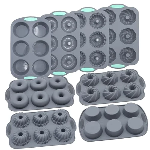 Exclusive 8 Pieces Silicone Donut Pans 24 Count Verified